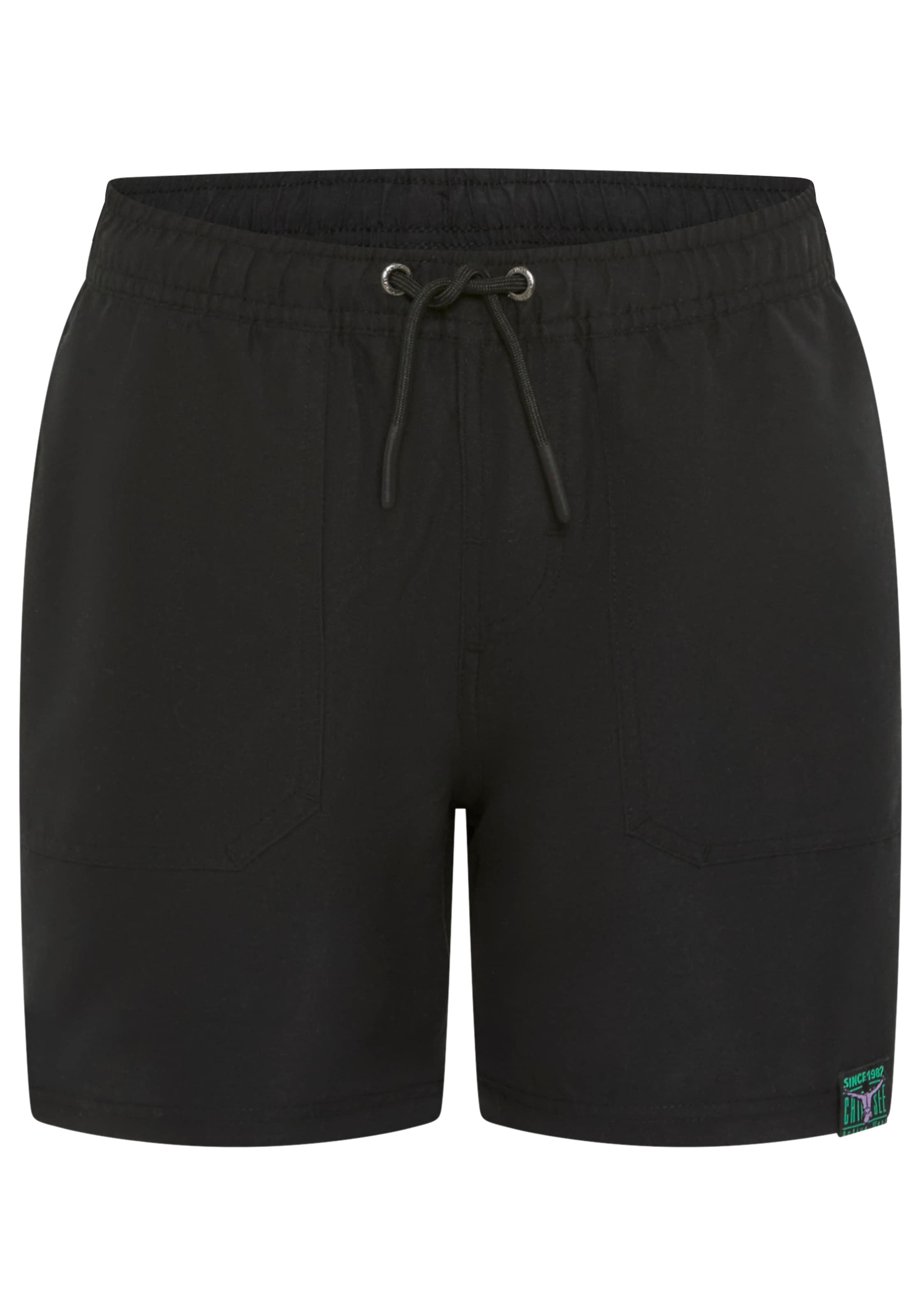 CHIEMSEE Board Shorts in Black: front