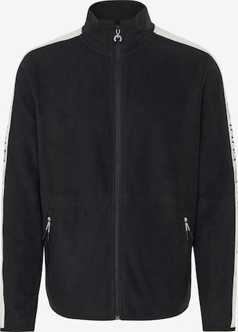 CHIEMSEE Regular fit Fleece jas 'GRIDWOOD' in Zwart: voorkant