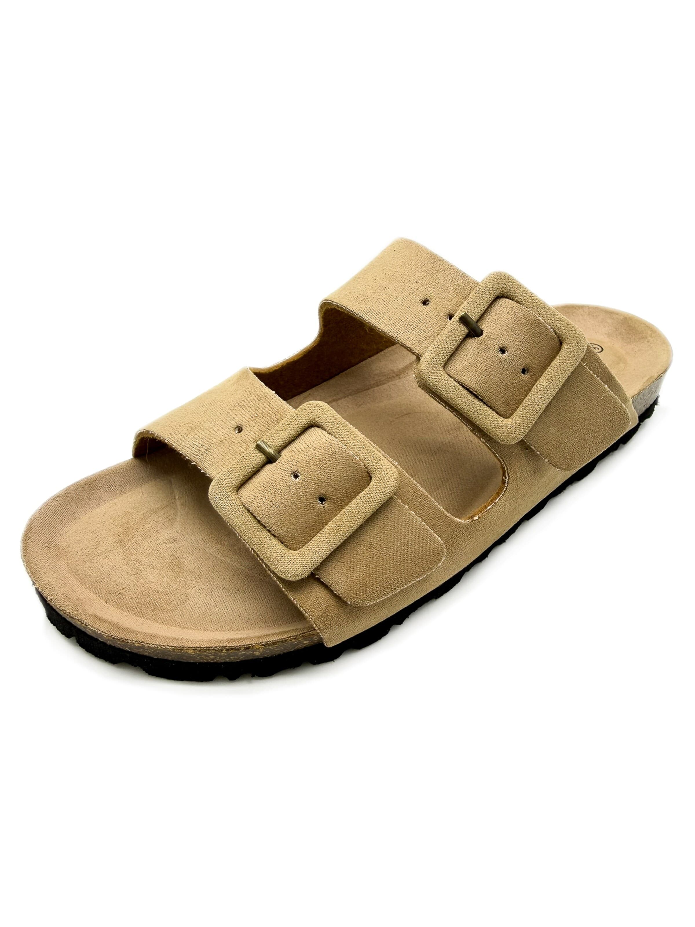 thies Mules 'Eco Bio Covered Sandal' in Brown: front