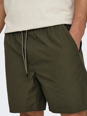 Only & Sons Regular Trousers 'Tel' in Green
