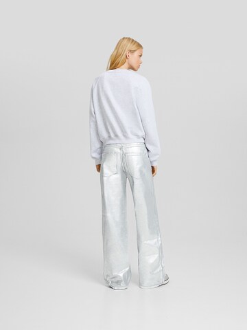 Wide Leg Pantalon Bershka en argent