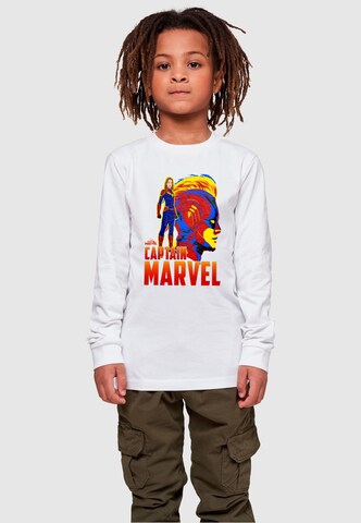 ABSOLUTE CULT Shirt 'Captain Marvel - Character' in Wit: voorkant