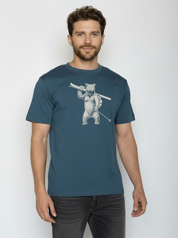 GREENBOMB Shirt ' Fusion Ski Bear ' in Blauw: voorkant
