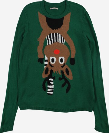 KIDS ONLY - Jersey 'XMAS DEER' en verde: frente