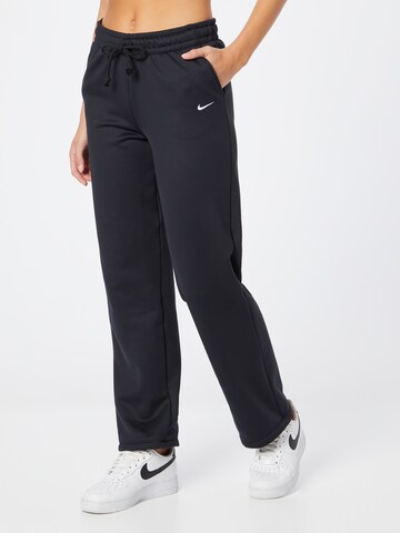 Loosefit Pantaloni sport de la NIKE pe negru: față