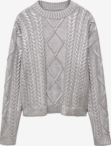 MANGO Sweater 'Foil' in Silver: front