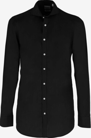 Black Label Shirt Slim Fit Businesshemd 'POPLIN' in Schwarz: predná strana