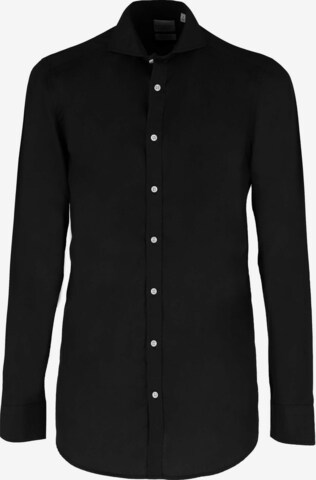 Black Label Shirt Slim fit Business Shirt 'POPLIN' in Black: front