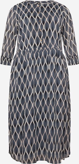 Rochie tip bluză 'Smilla' KAFFE CURVE pe albastru porumbel / negru / alb, Vizualizare produs