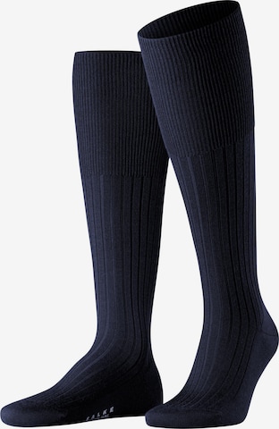 FALKE Knee High Socks 'Bristol Pure' in Blue: front