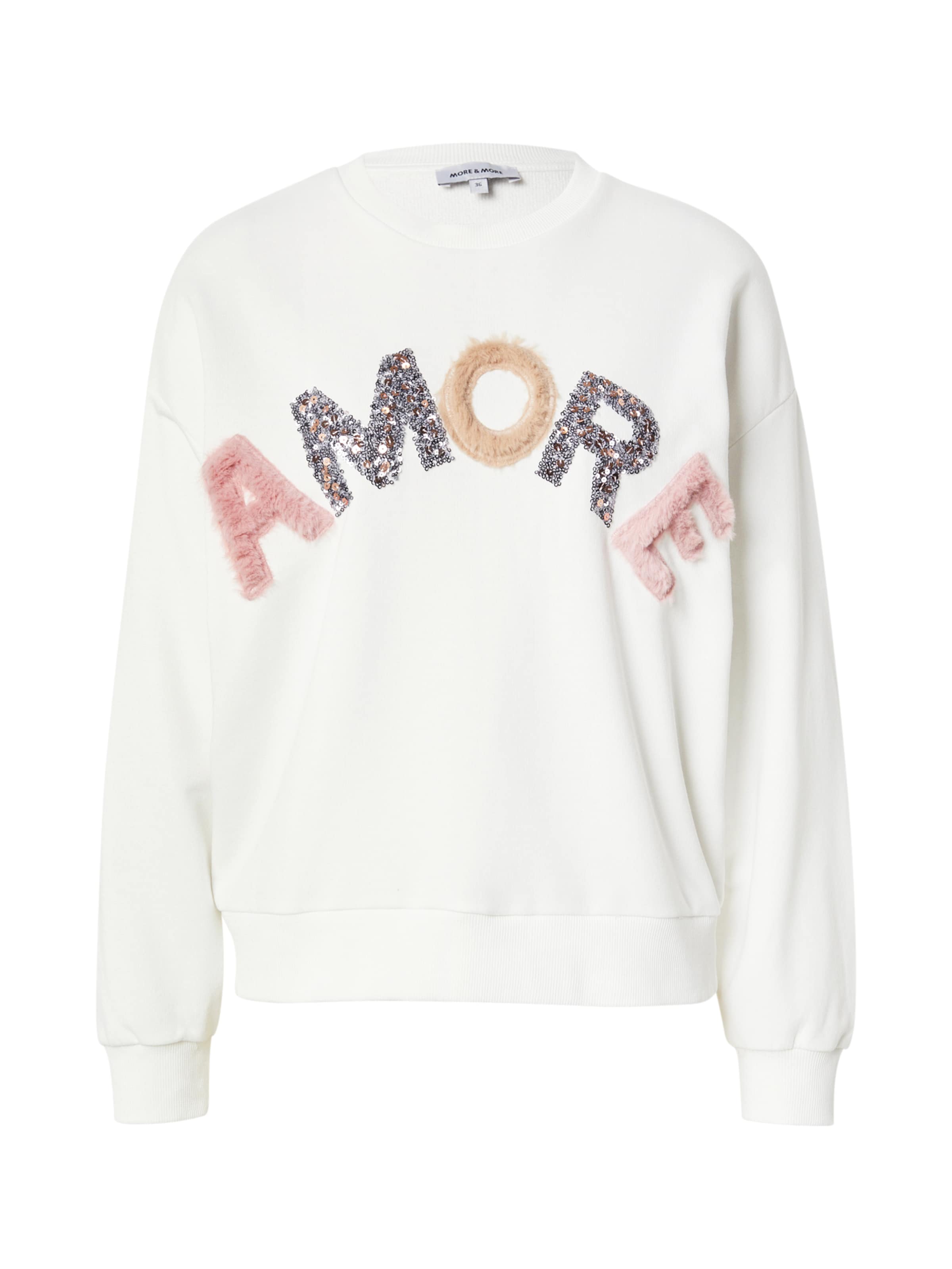 balta MORE & MORE Megztinis be užsegimo 'Amore': priekis