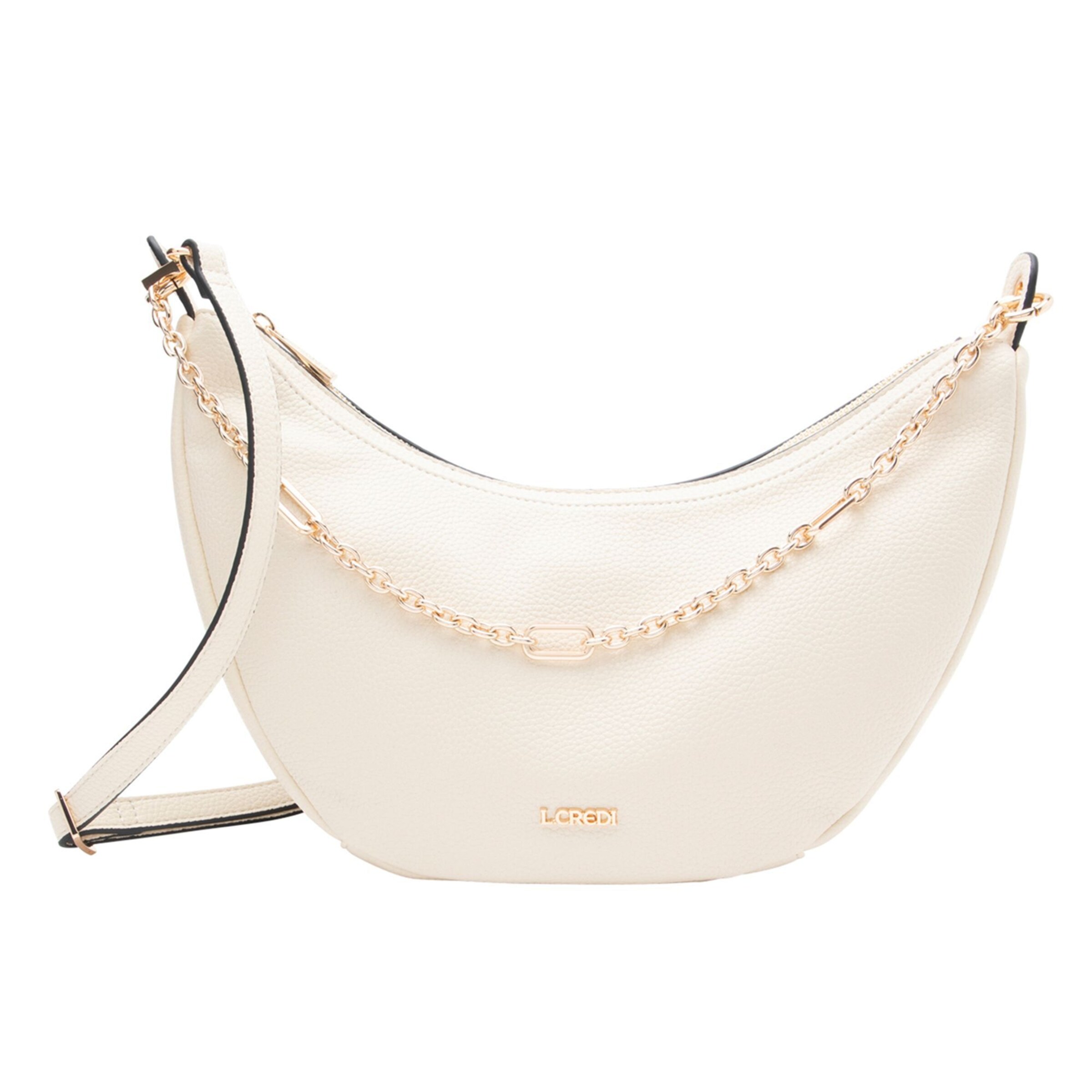 L.CREDI Shoulder Bag 'Petrona' in Beige: front