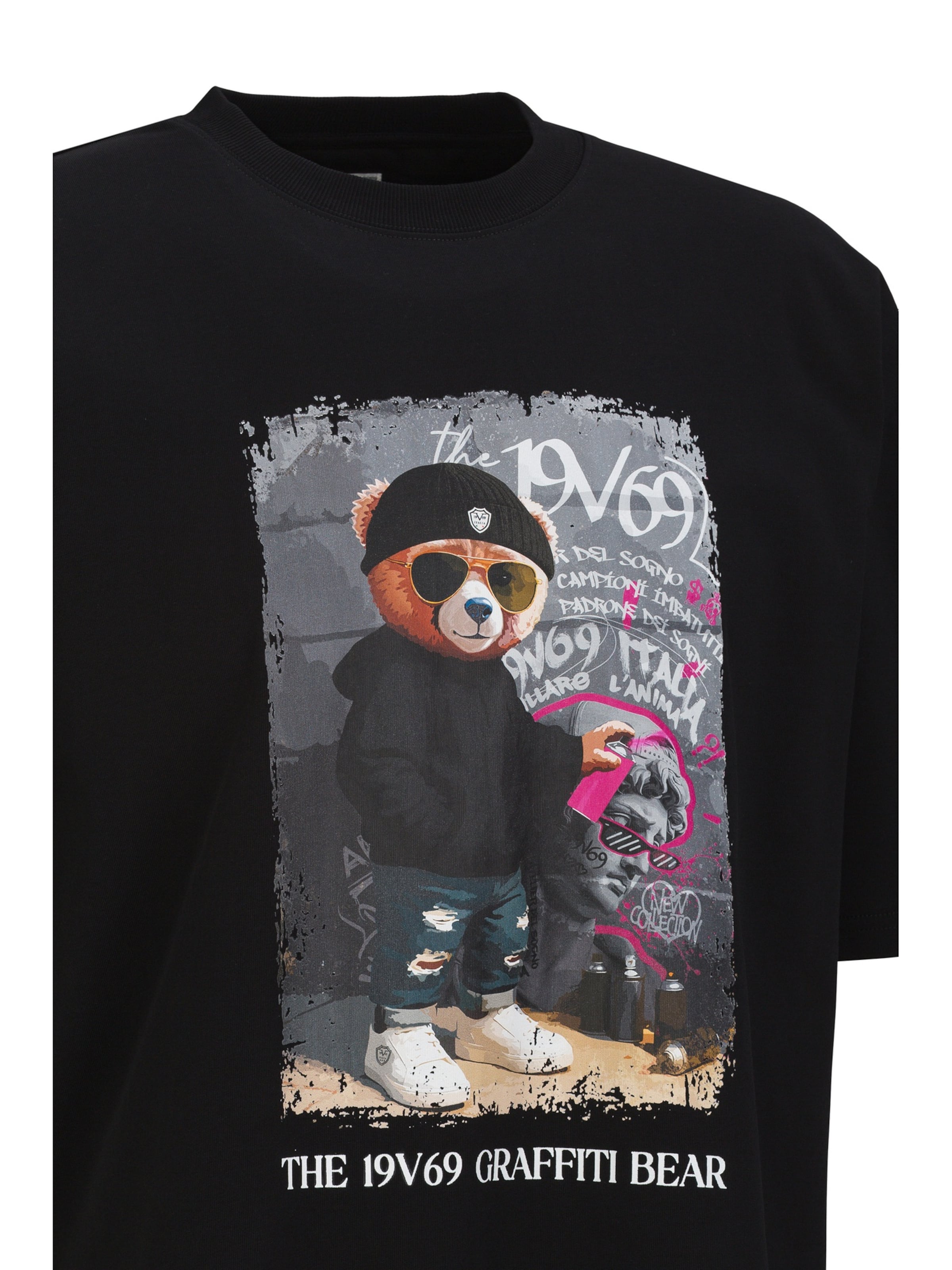 19V69 ITALIA Shirt ' Tamaro Graffiti 2 ' in Black
