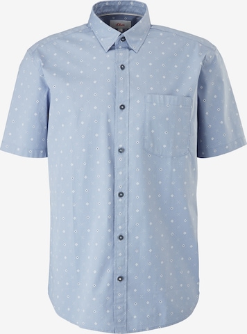 s.Oliver Regular Button Up Shirt in Blue: front