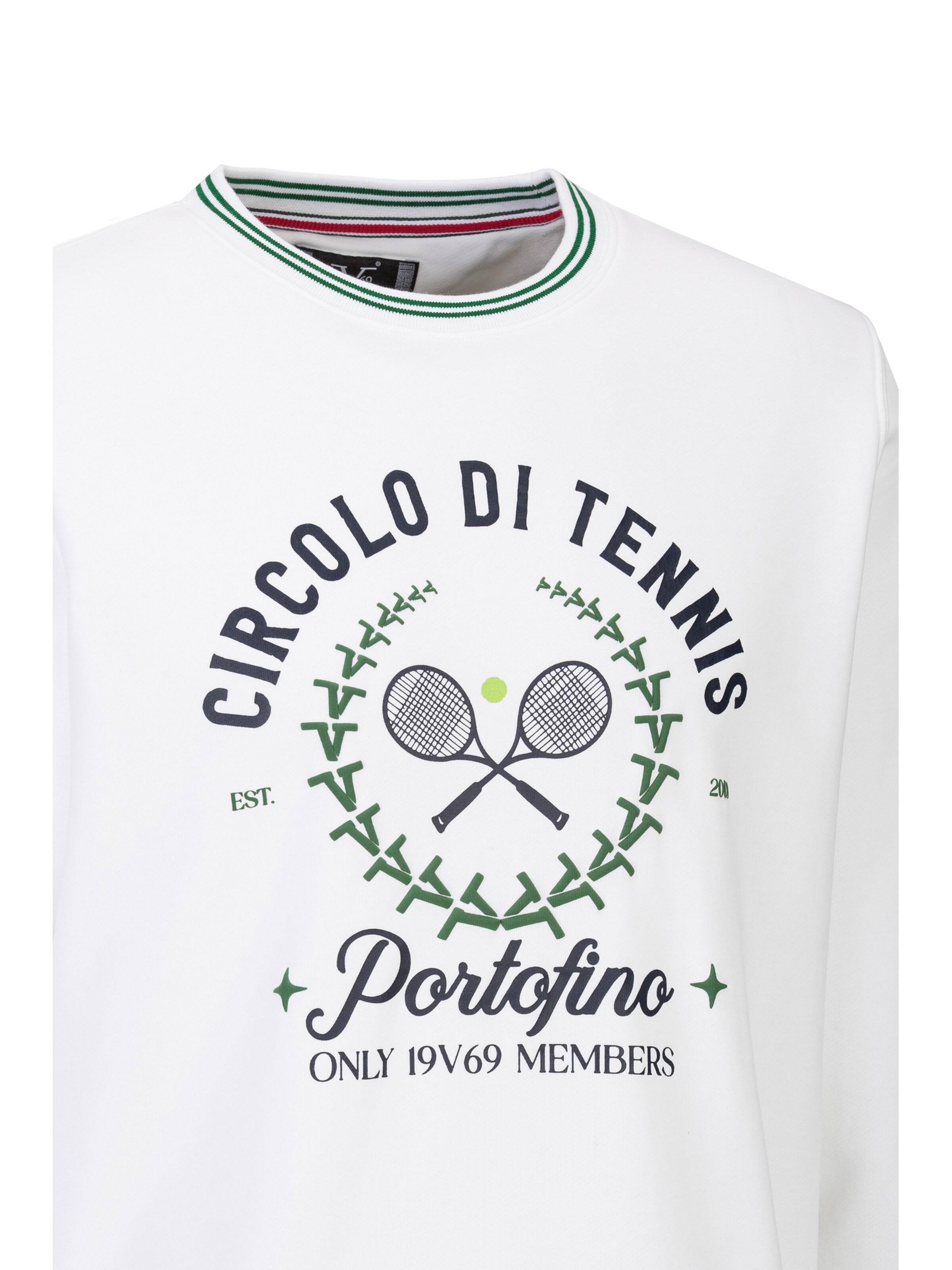 19V69 ITALIA Sweatshirt 'Nico Tennis 2' in Wit