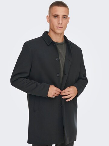 Only & Sons Between-Seasons Coat 'Adam' in Black