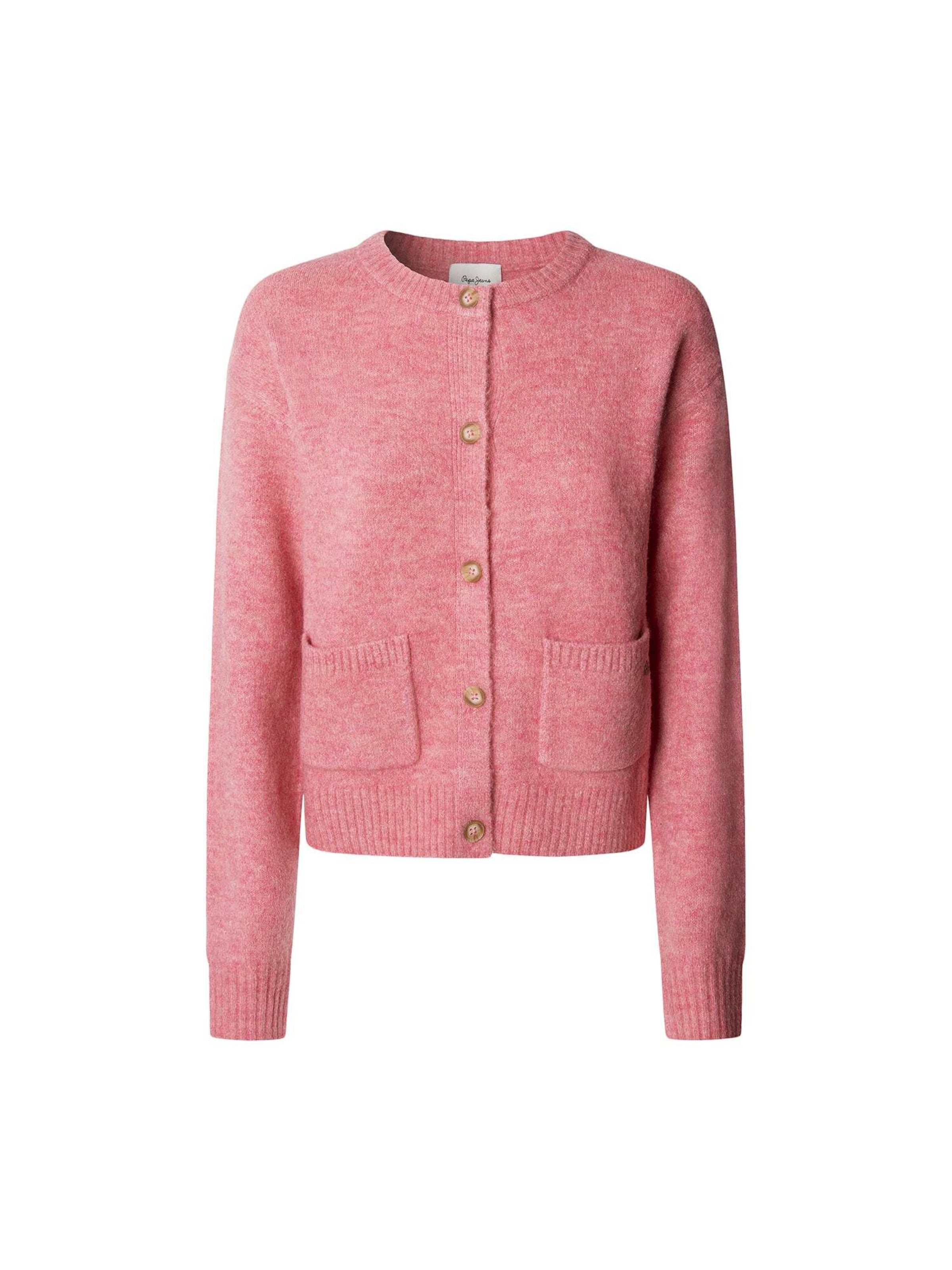 Pepe Jeans Knit Cardigan in Pink: front