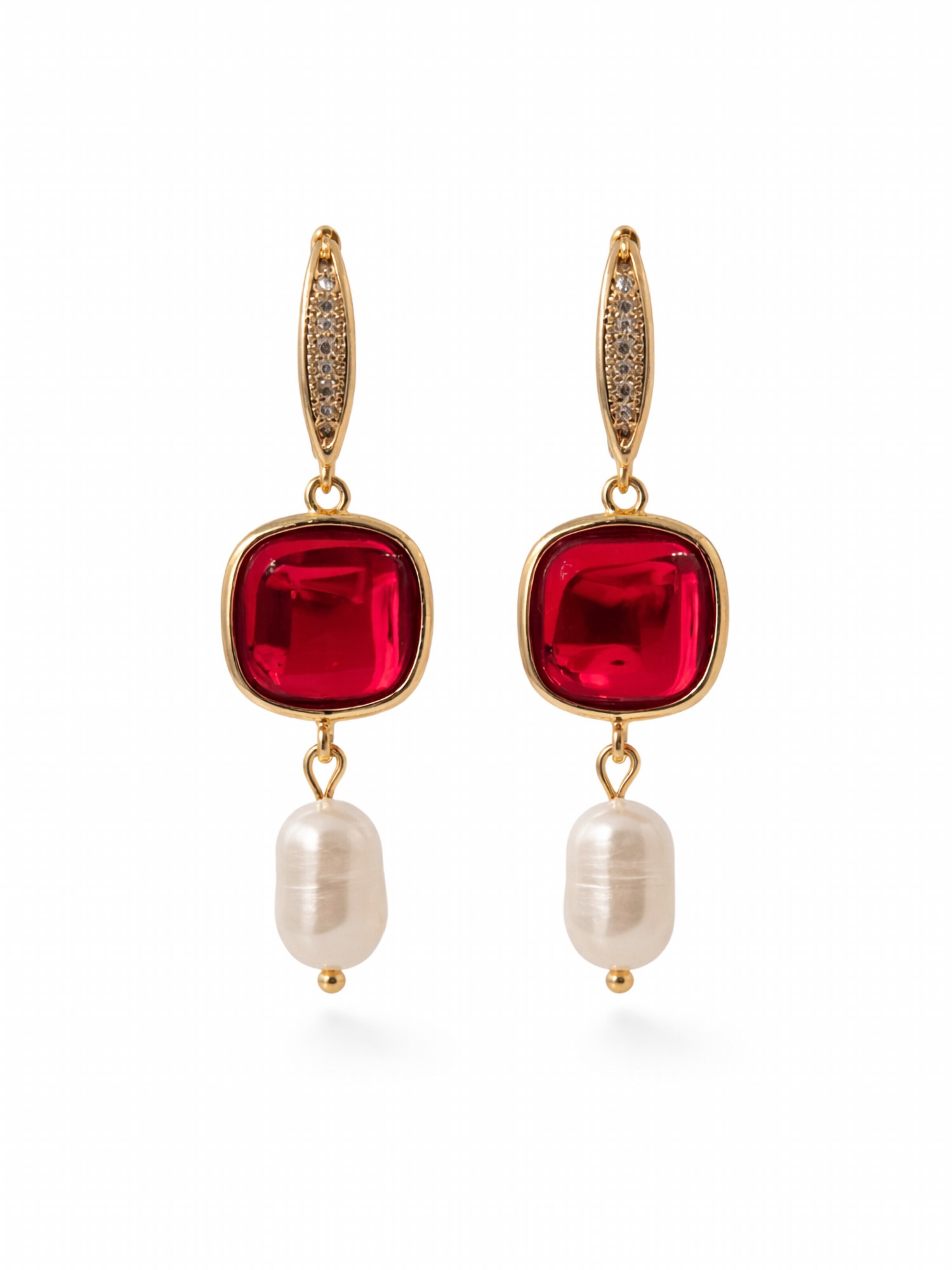 Secret Stones Earrings 'Red elegance' in Red: front