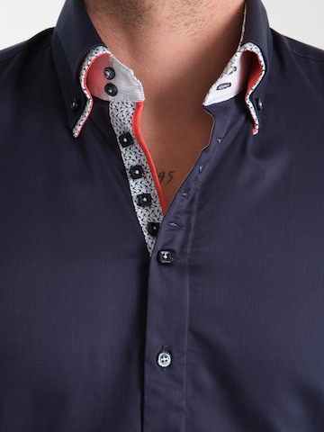 Slim fit Camicia business 'Marco Polo Iconic Satin Man Shirt White' di 7Camicie in blu