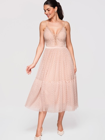Ombre Dress in Beige: front