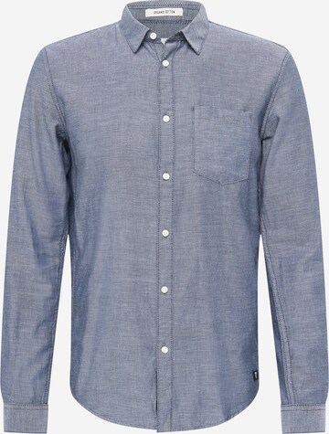 TOM TAILOR DENIM Button Up Shirt 'Faux' in Blue: front