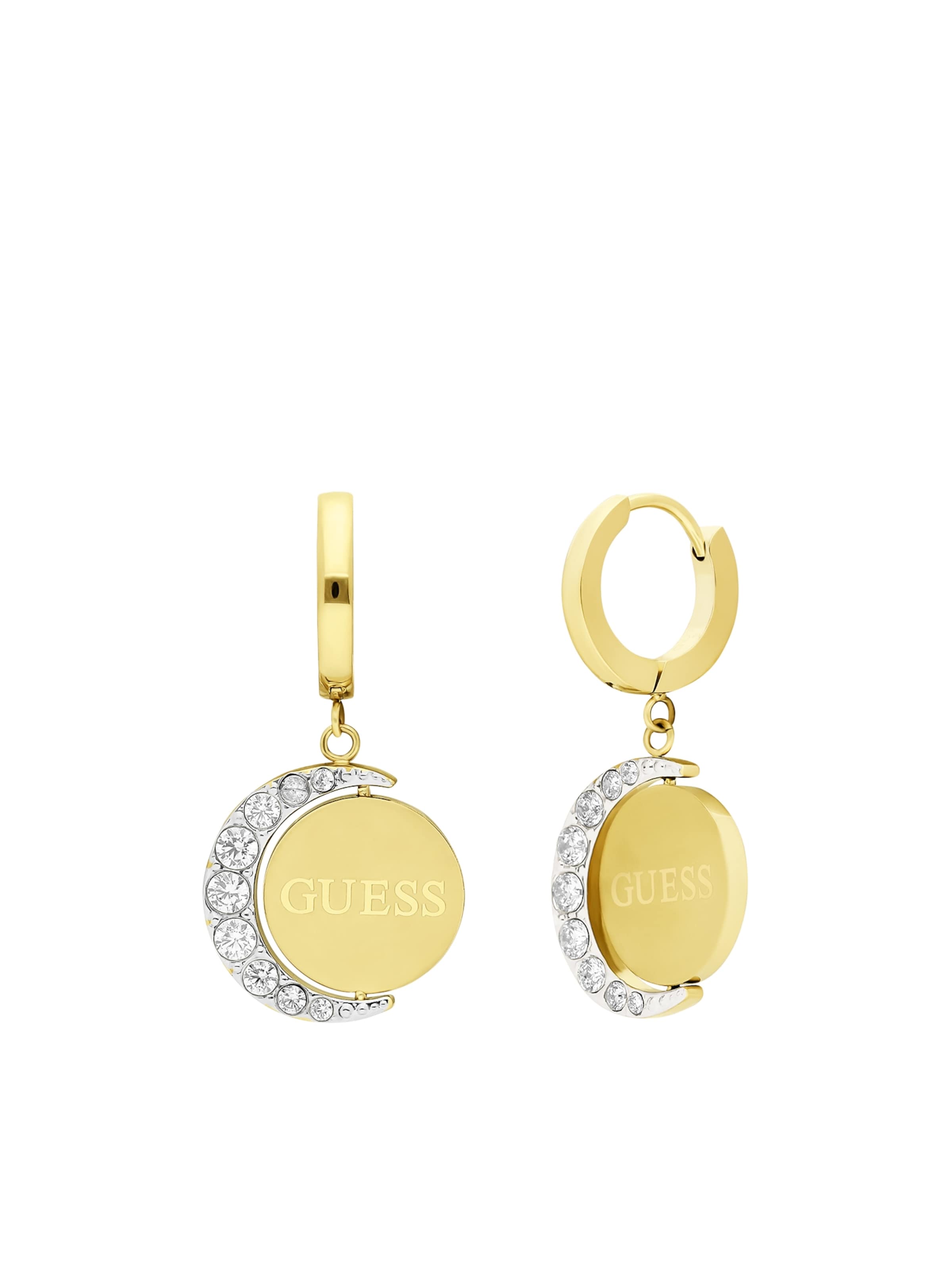 GUESS Oorbellen 'Moon Phases' in de kleur Goud / Transparant, Productweergave