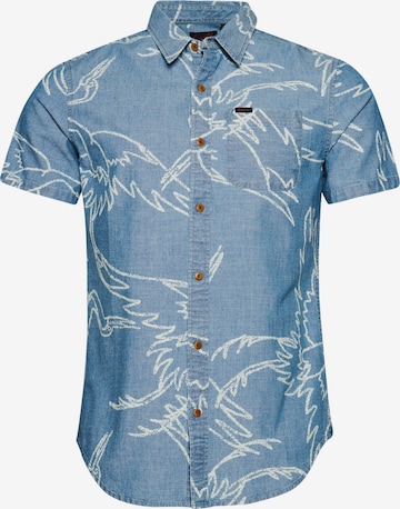 Superdry Button Up Shirt in Blue: front