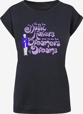 ABSOLUTE CULT T-Shirt 'Willy Wonka - Dreamers' in Blau: predná strana