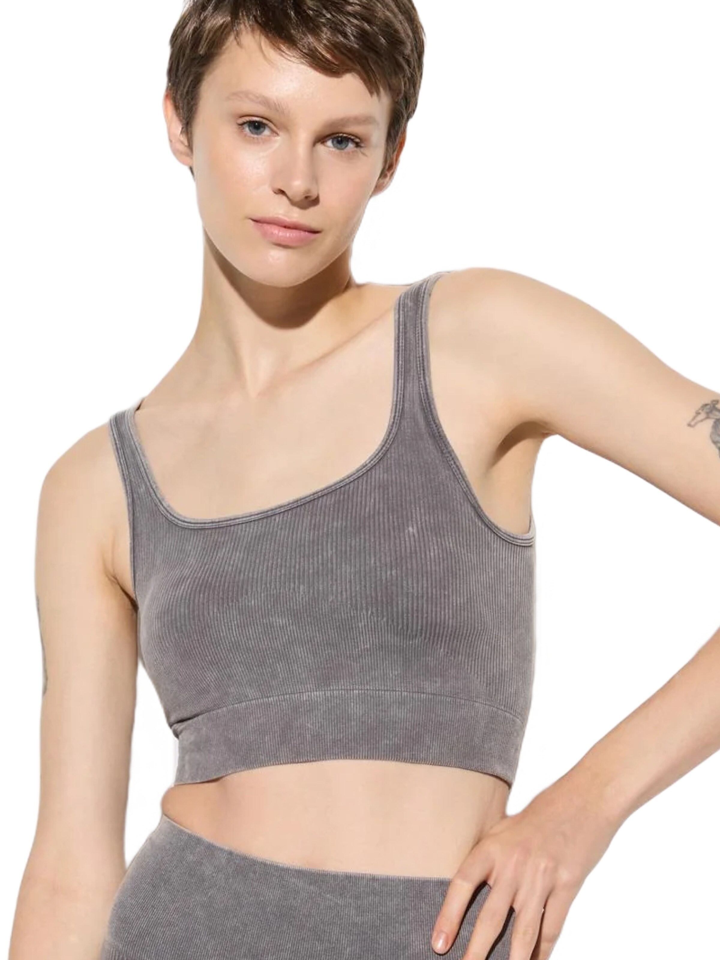 No Matter What Top in Grijs: voorkant