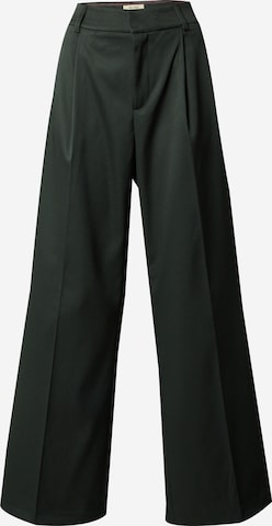 MOS MOSH Wide leg Pleat-Front Pants in Black: front