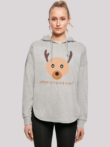 F4NT4STIC Sweatshirt 'Red Nose Weihnachten' in Grau: Vorderseite