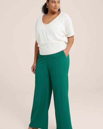 WE Fashion Wide leg Trousers in Green
