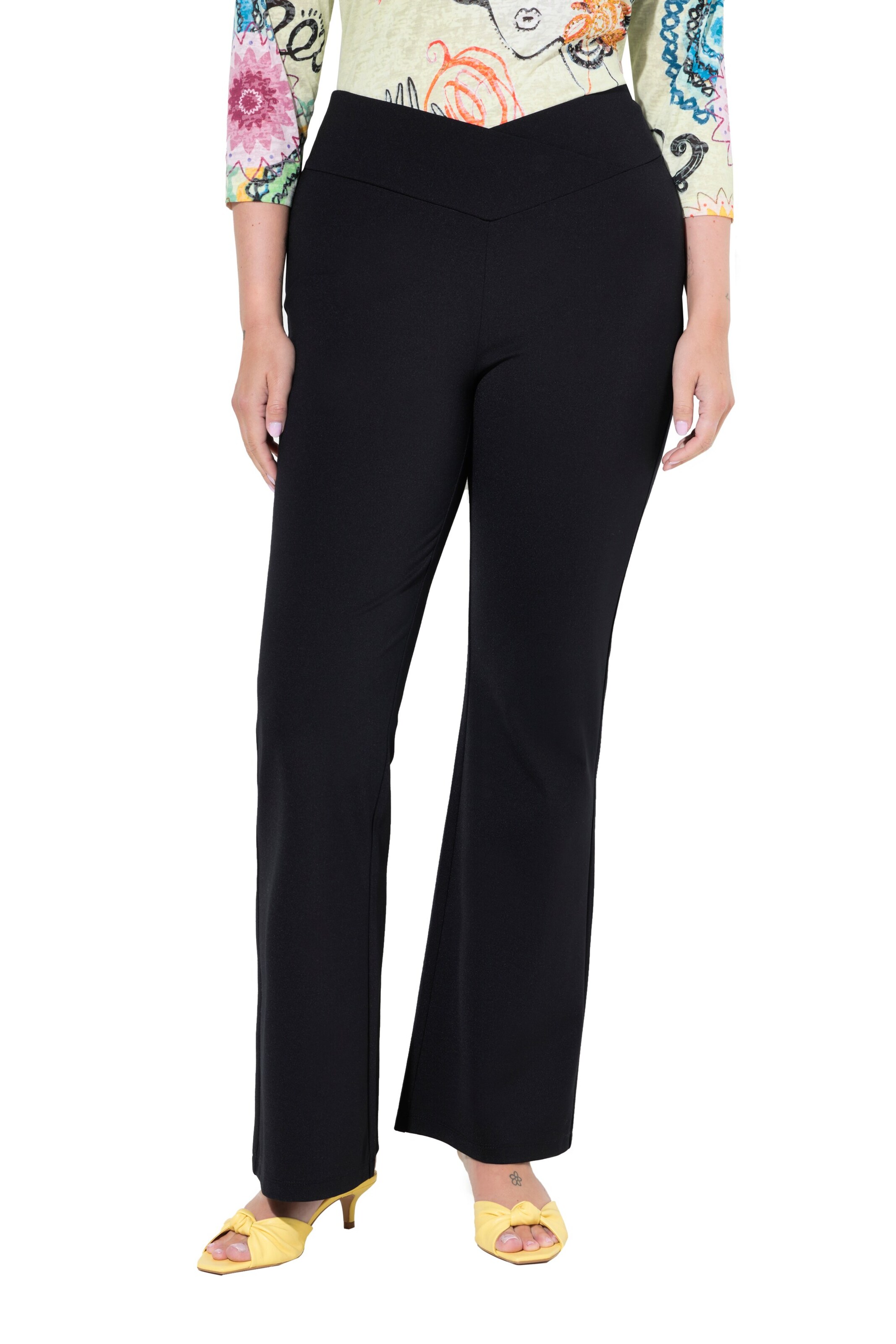 MIAMODA Flared Leggings in Zwart: voorkant