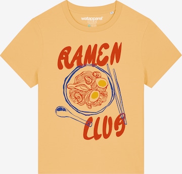 Maglietta 'Ramen Club' di Watapparel in giallo: frontale