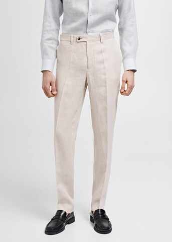 MANGO MAN Regular Pants 'Amalfi' in Beige: front