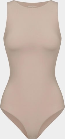 Body modellante 'Crew Neck Bodysuit String' di cfab (formerly creamy fabrics) in beige: frontale