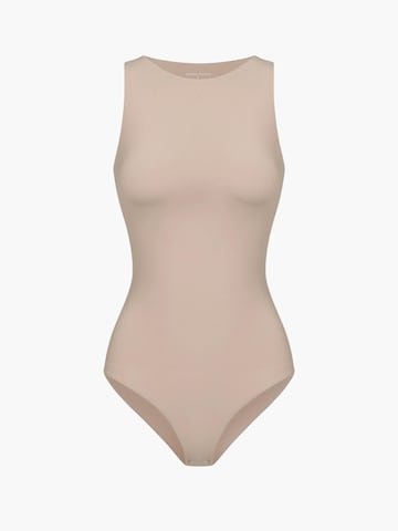 cfab by creamy fabrics Shapingbody 'Crew Neck Bodysuit String' in Beige