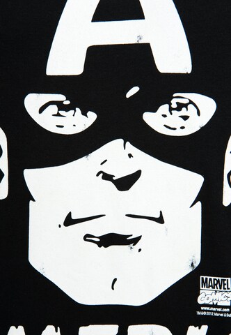LOGOSHIRT Shirt 'Captain America' in Zwart