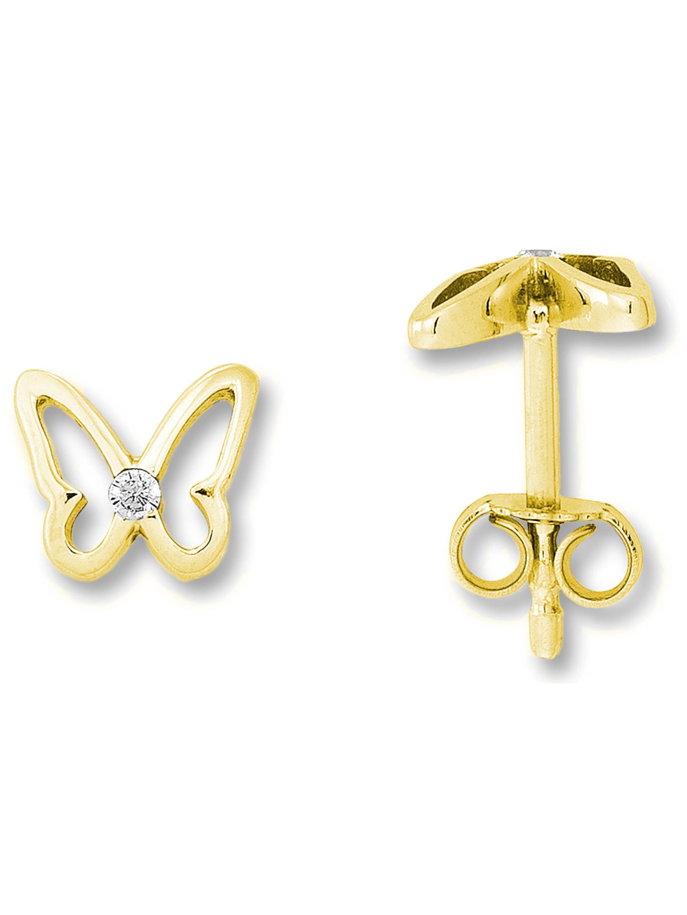 ONE ELEMENT Ohrringe 'Schmetterling' in Gold
