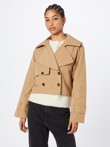 Veste mi-saison Abercrombie & Fitch en beige : devant