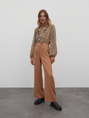 EDITED Wide leg Broek 'April' in Bruin