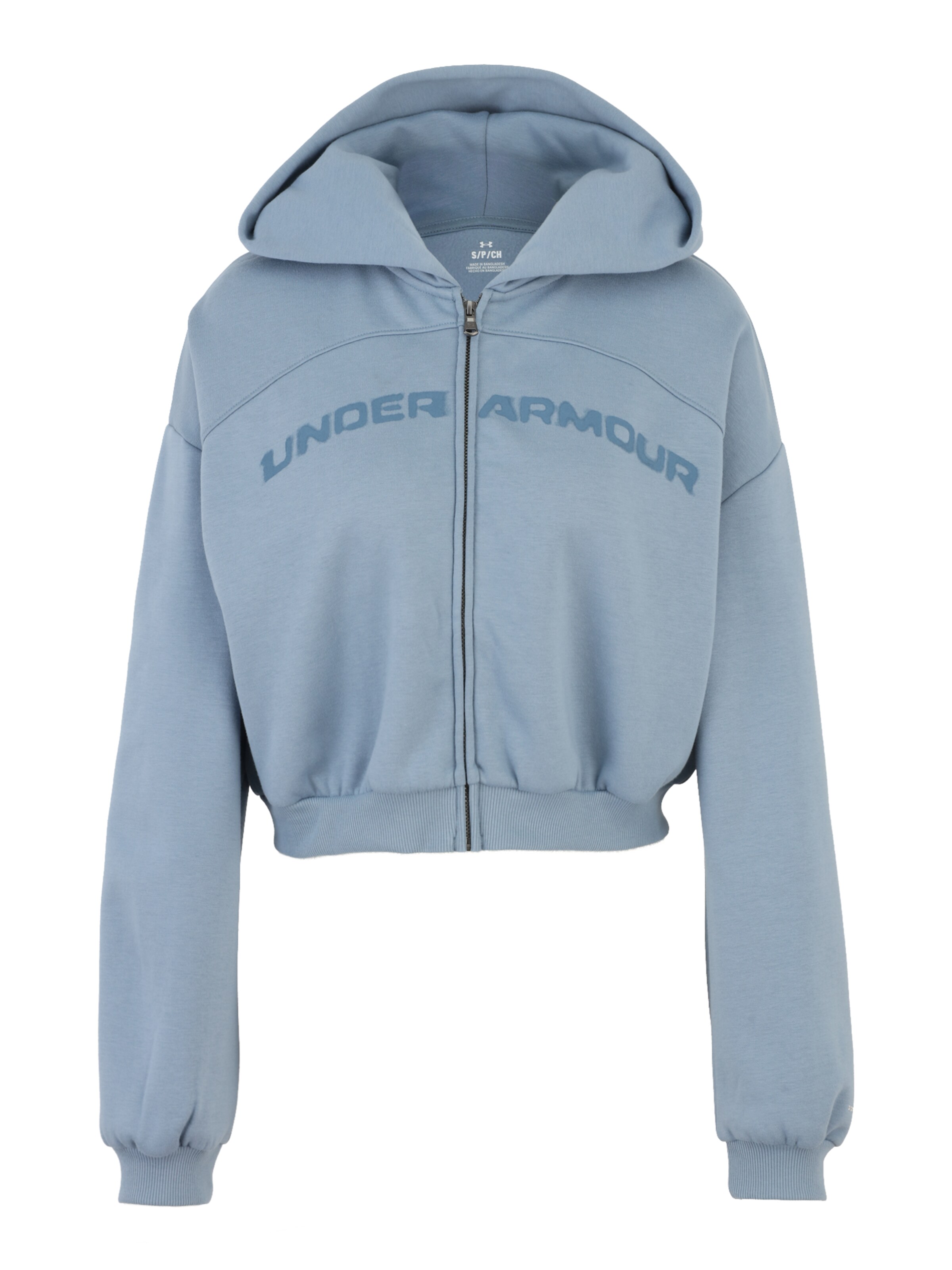 UNDER ARMOUR Athletic Zip-Up Hoodie 'Icon Wordmark' in Blue: front