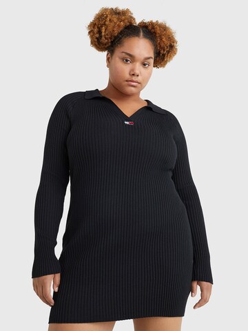 Abito in maglia di Tommy Jeans Curve in nero: frontale