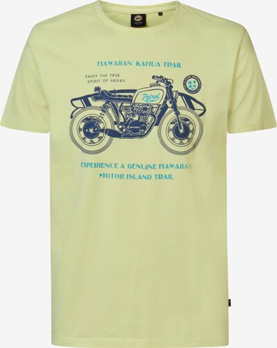 Marškinėliai 'Lagoonize' iš Petrol Industries, spalva – azuro spalva / tamsiai mėlyna / žaliosios citrinos spalva, Prekių apžvalga