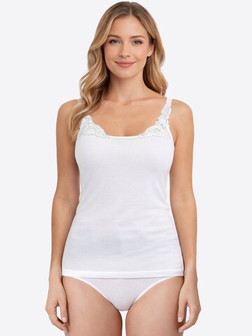 Haasis Bodywear Undershirt 'Spitze' in White: front