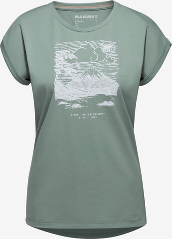 MAMMUT Performance Shirt 'Mountain Fujiyama' in Green: front