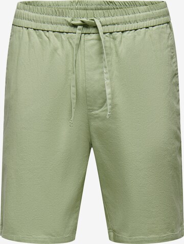 Pantaloni 'Linus' di Only & Sons in verde: frontale