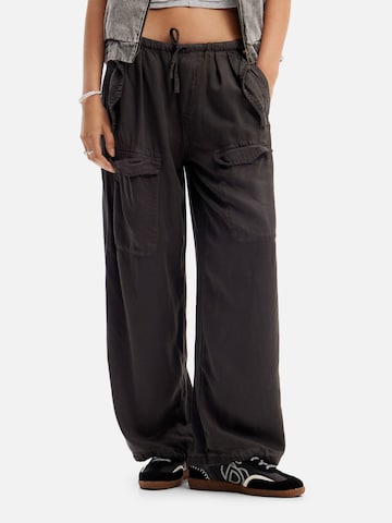 Wide Leg Pantalon Desigual en noir : devant