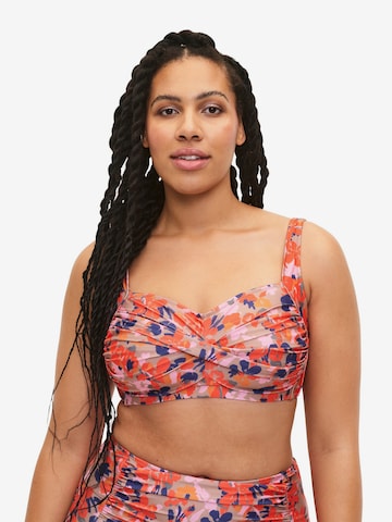 Swim by Zizzi - Soutien Bustier Top de biquíni 'STELLA' em mistura de cores: frente