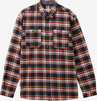 TOM TAILOR Button Up Shirt in Night blue / Grey / Orange / Off white, Item view